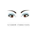 Modern logo for makeup artists. Eye icon with eyebrow correction